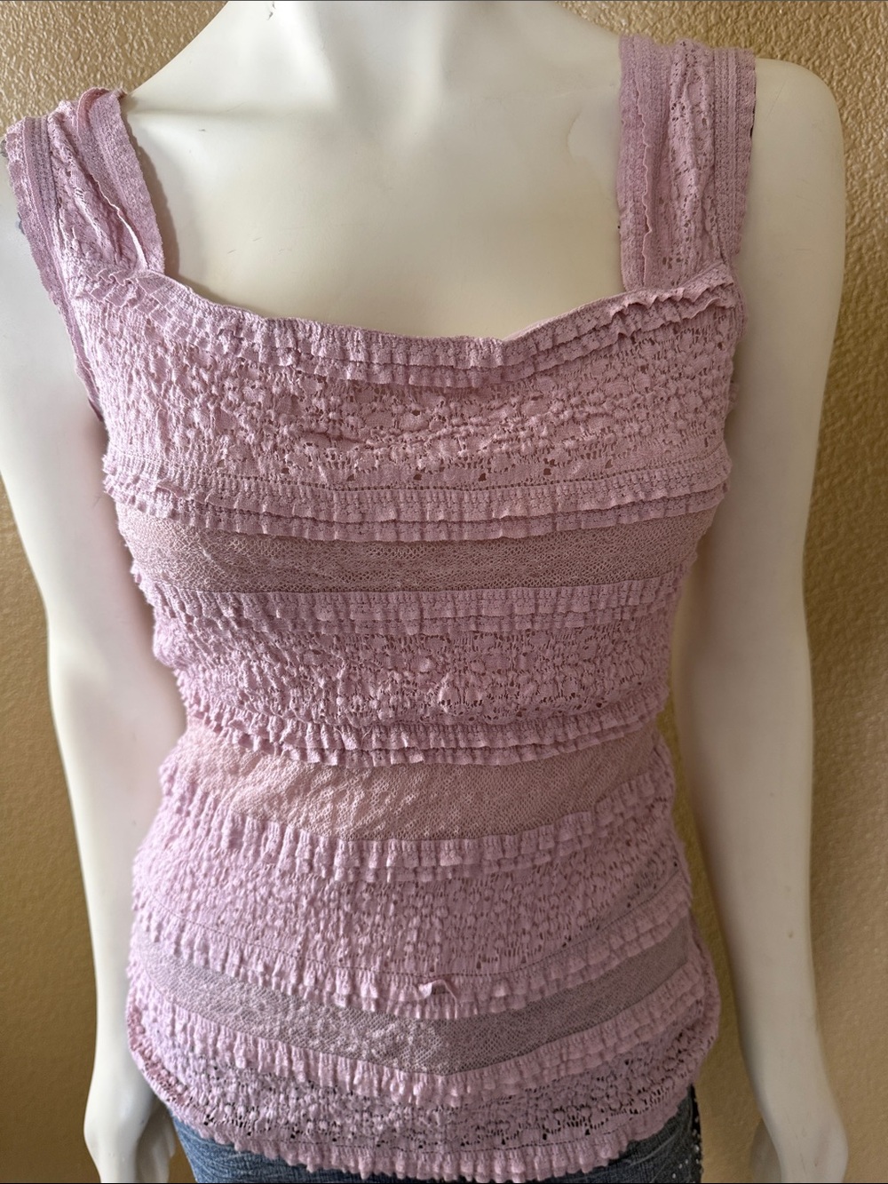Women’s Lace-Detail Sleeveless Top - Dusty Pink